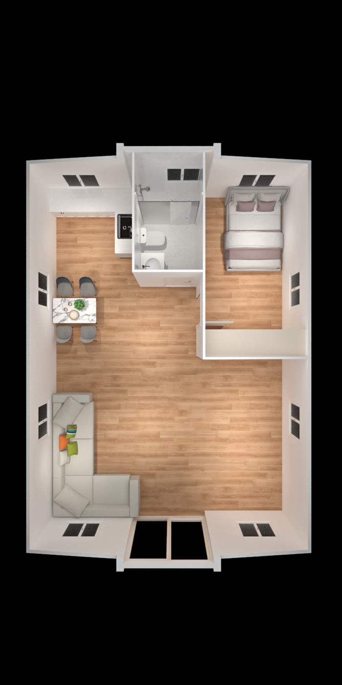 Wattle one bedroom floor plan