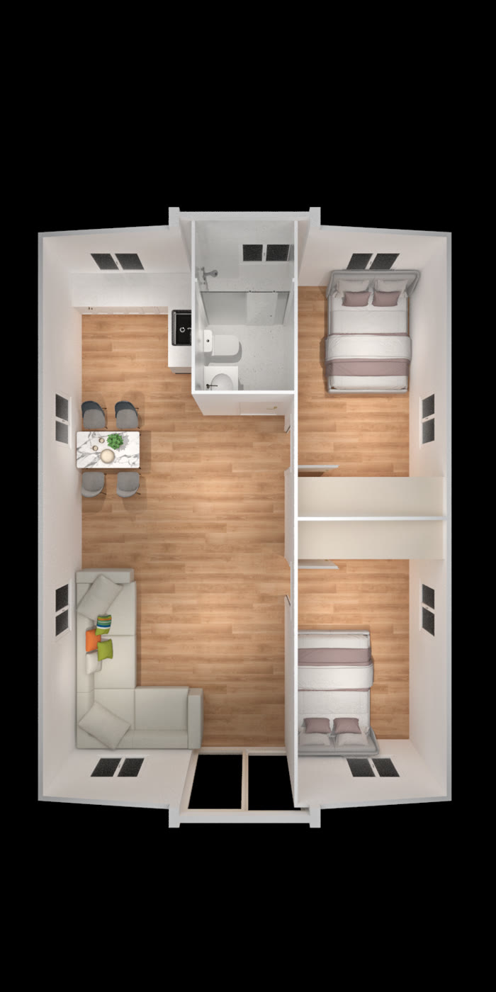 Wattle two bedroom floor plan